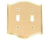 Combination Switch & Outlet Plates: Brass Double Switch Plate