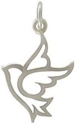Open Design Dove Pendant or Charm in Sterling Silver, #8353