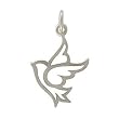 Open Design Dove Pendant or Charm in Sterling Silver, #8353
