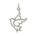 Open Design Dove Pendant or Charm in Sterling Silver, #8353