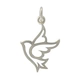 Open Design Dove Pendant or Charm in Sterling Silver, #8353