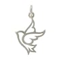 Open Design Dove Pendant or Charm in Sterling Silver, #8353