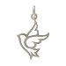 Open Design Dove Pendant or Charm in Sterling Silver, #8353