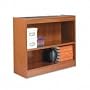 Alera Radius Corner Bookcase, 2 Shelves, 36w x 12d x 30h, Medium Oak