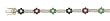 14K Yellow Gold Sapphire, Emerald, Ruby and Diamond Bracelet