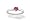 14K White Gold Genuine Heart Pink Tourmaline and Diamond Ring - Size 4