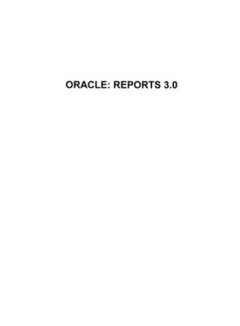 Image of: Oracle Reports 3.0