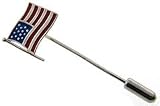 American Flag Lapel Pin Sterling Silver