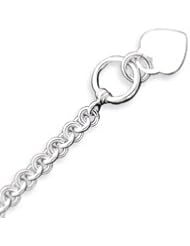 Sterling Silver Engraveable Heart Disc on Fancy Link Toggle Bracelet - 8.75 Inch