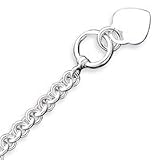Sterling Silver Engraveable Heart Disc on Fancy Link Toggle Necklace - 18 Inch