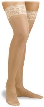 Activa Thigh High Compression Hosiery 15-20mm Hg Lace Top : H2205 Nude Q by Activa Hosiery
