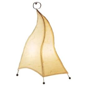 Unique Zen D�cor - 15" Dino Japanese Style Steel & Paper Lantern Bedside Lamp