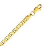 10k Yellow Gold 24 Inch X 3.2 mm Mariner Link Necklace
