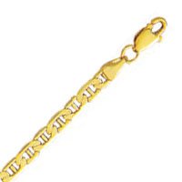 10k Yellow Gold 7 Inch X 3.2 mm Mariner Link Bracelet