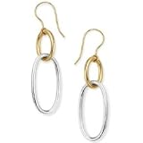 9ct White and Yellow Gold Drop Earrings. Beautiful presentation gift box and anonymous outer packaging. Money back if not 100% delighted