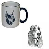 Basset Hound Country Mug, Porcelain by Rosalinde (12 oz.)