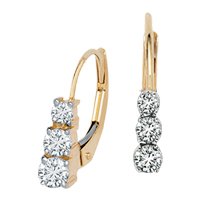 1 4 ct. tw. Three Diamond Earrings in 10kt. Gold by Fred Meyer Jewelers