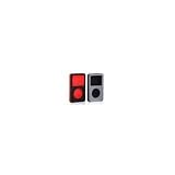 Griffin 8197-IC8SLBRCB FlexGrip Silicone Case with Screen Protection for iPod Classic 80G - 2-Pack (Black/Red and Clear/Black)