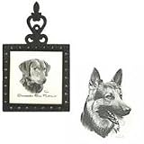 German Shepherd Square Trivet, Porcelain by Rosalinde (4.5' x 8')