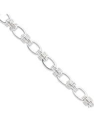 Sterling Silver 8.75inch Polished Fancy Link Toggle Bracelet QH144-8.75"