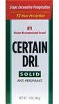 Certain Dri Anti-Perspirant, Solid, 1.7 oz.