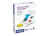 Epson Premium Bright White Inkjet Paper, 108 ISO Brightness, Letter Size, 500 Sheets (S041586)