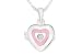 Childrens Sterling Silver Heart Enamel Diamond Pendant w/Chain