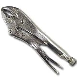 Locking Pliers Curved Jaw with Cutter - 10 In