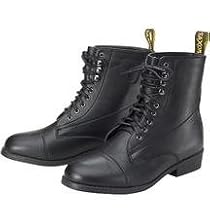 Saxon EquiLeather Lace Up Paddock Boots - Ladies
