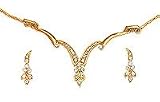Valentine Gift - Gold Plated Earring and Necklace Sets Cubic Zirconia Handmade Costume Jewelry