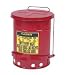 Justrite 09300 10 Gallon Red Oily Waster Can Foot Operated