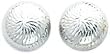 White-gold Diamond-Cut Button Stud Earrings New