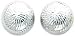 White-gold Diamond-Cut Button Stud Earrings New