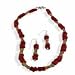 Round Coral Earrings & Necklace Set