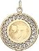 Chai (Hebrew Letter) on Disc, 14K Gold Charm