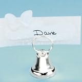 212ZncZmrQL. SL160  Lot of 12 Silver Bell Place Card Holders Wedding Favors