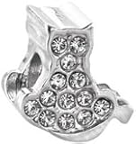 Bacio Italian Swarovski Bead Double Swarovski Crystal Silver Charm. Compatible with Pandora,Trollbead,Chamilia Bracelets. Bacio Italian Swarovski Bead Double Swarovski Crystal Silver Charm. Compatible with Pandora,Trollbead,Chamilia Bracelets.