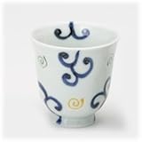 【有田焼 湯呑】 色渦唐草 湯呑（大） 5個組