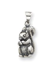 Sterling Silver Antiqued Squirrel Charm QC4105"