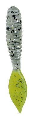 3 Salt Grub 10per pk Clear Silver Glitter w/ Chart Tail