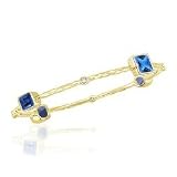 0.20 Cts Diamond  7.32 Cts Tanzanite Hammered Bangle in 14K Yellow Gold