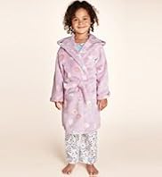 Younger Girls Long Sleeve Floral Heart Print Dressing Gown with Stay New