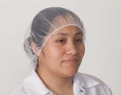 Industrial Grade 1TTU6 Hairnet Cap, White, Polyester, 18 In, PK 100
