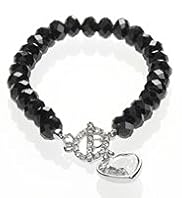Multi-Faceted Sparkle T-Bar Heart Bracelet