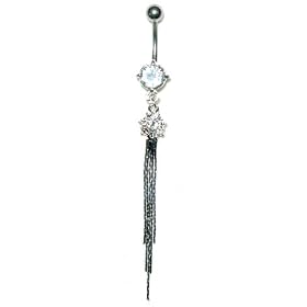 Piercing Nombril - Femme - Acier - Argent - Cha�nes pendantes