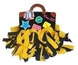 Pomchies Pom-Id Black/Yellow Gold Luggage Tag