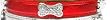 Crystal Bone Red Metallic Holiday Dog Collar Size Small