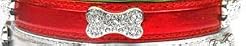 Crystal Bone Red Metallic Holiday Dog Collar Size Small