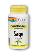 Solaray Organically Grown Sage Supplement,570 mg, 100 Count