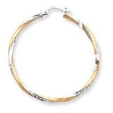 Image of 14k and Rhodium Diamond-Cut 2.5mm Twisted Hoop Earrings